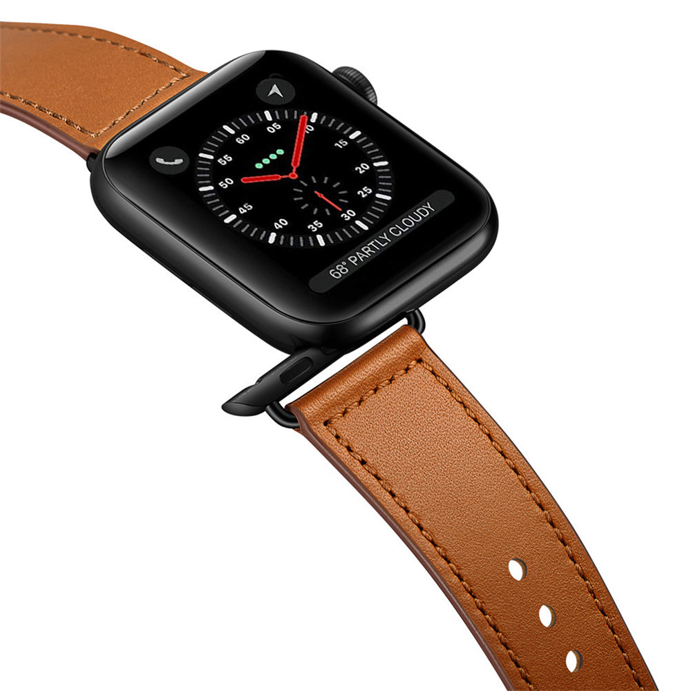 2X Genuine Leather Watch Band for Apple iWatch 38mm 40mm Brown Black