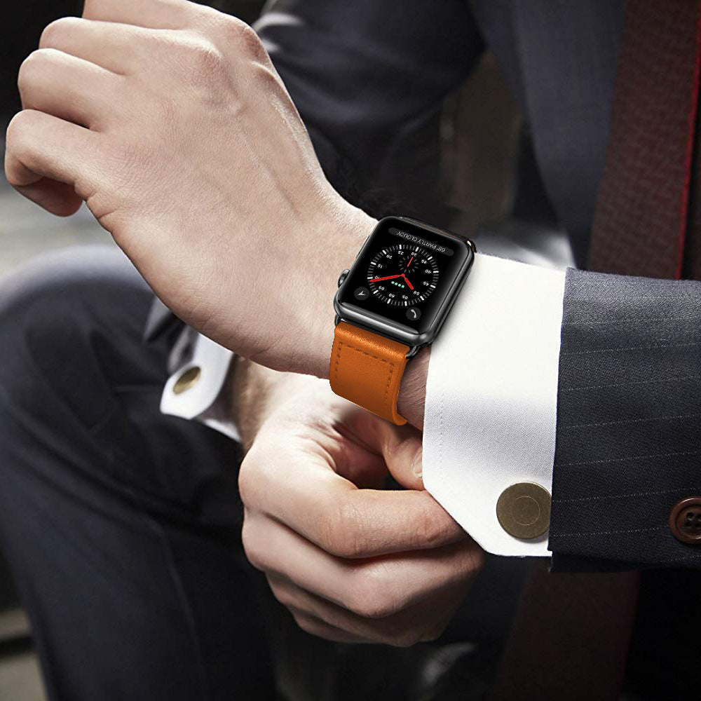 2X Genuine Leather Watch Band for Apple iWatch 42mm 44mm Brown Grey