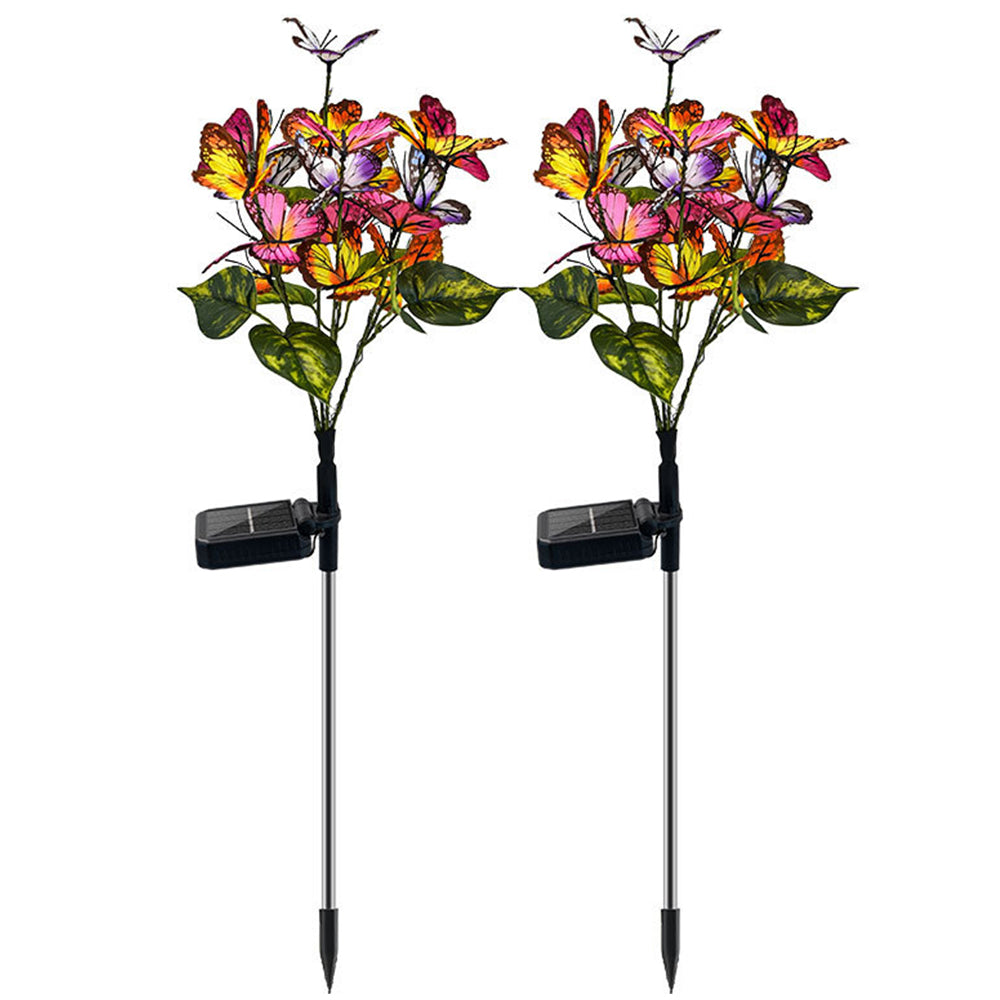 2Pcs Solar Butterfly Light Patio Walkway Lamp