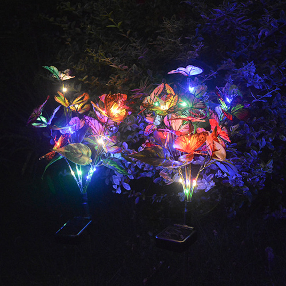 2Pcs Solar Butterfly Light Patio Walkway Lamp