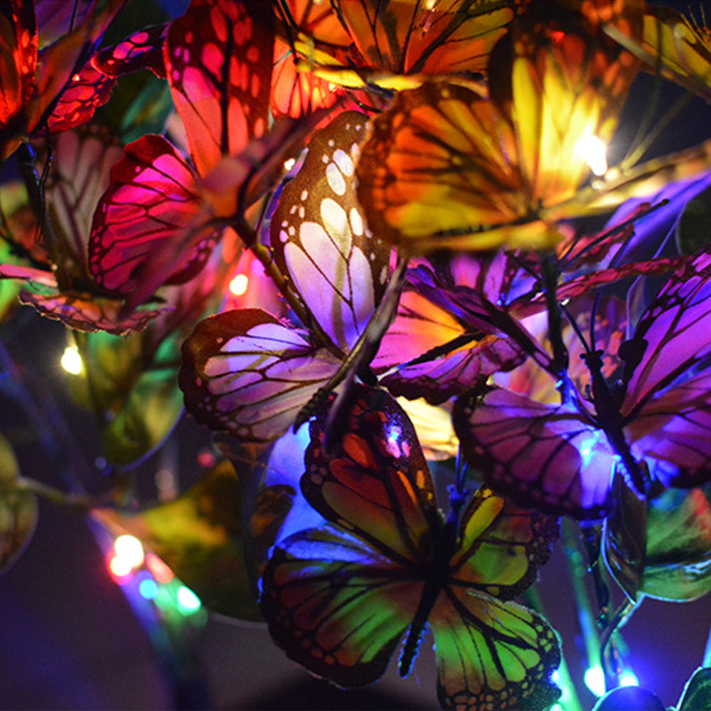 2Pcs Solar Butterfly Light Patio Walkway Lamp