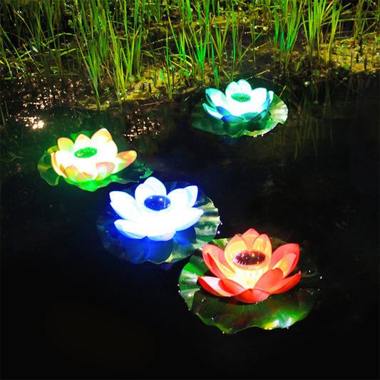4Pcs Floating Solar Lotus Flower Light