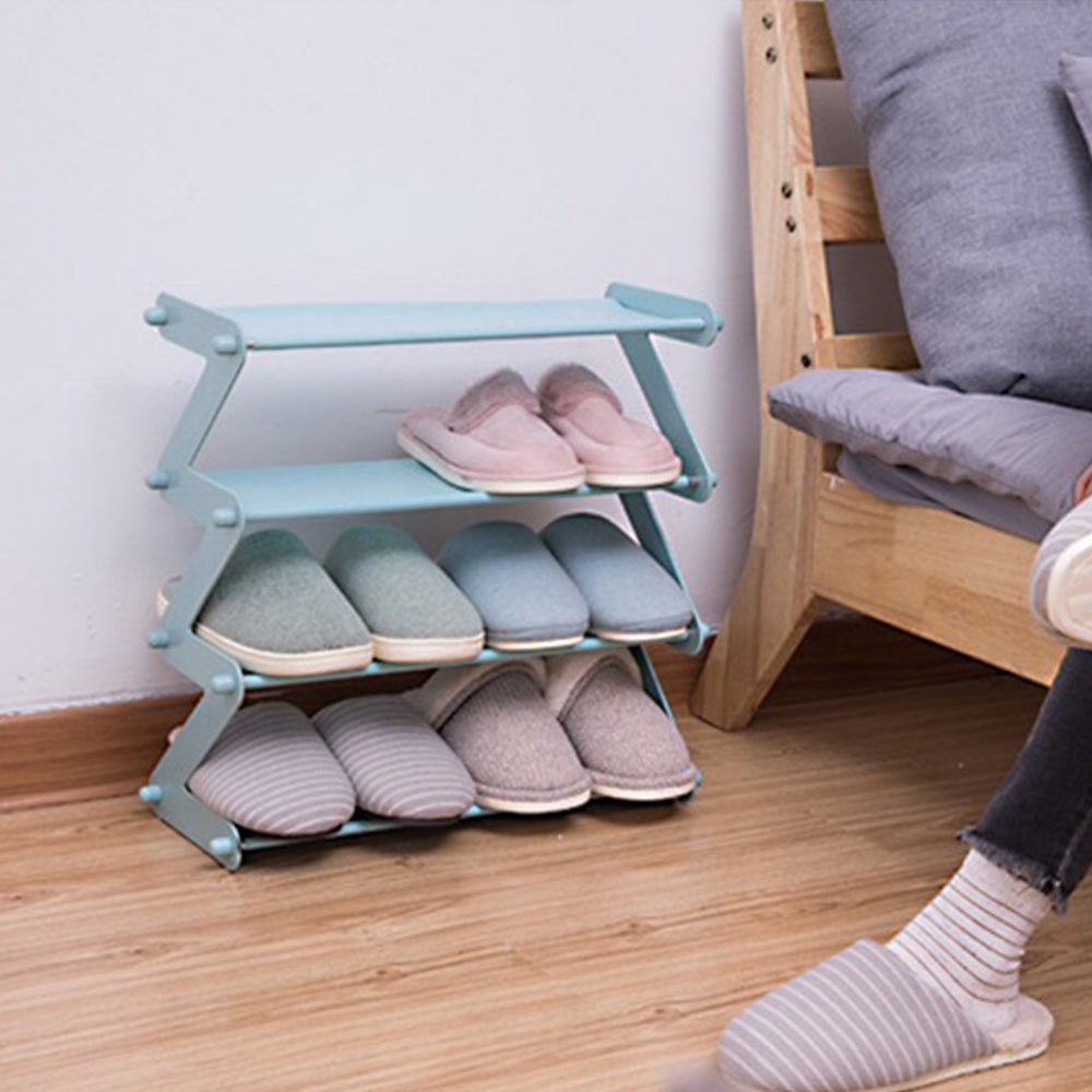 4 Tier Shoes Storage Rack Shelf Organizer Blue