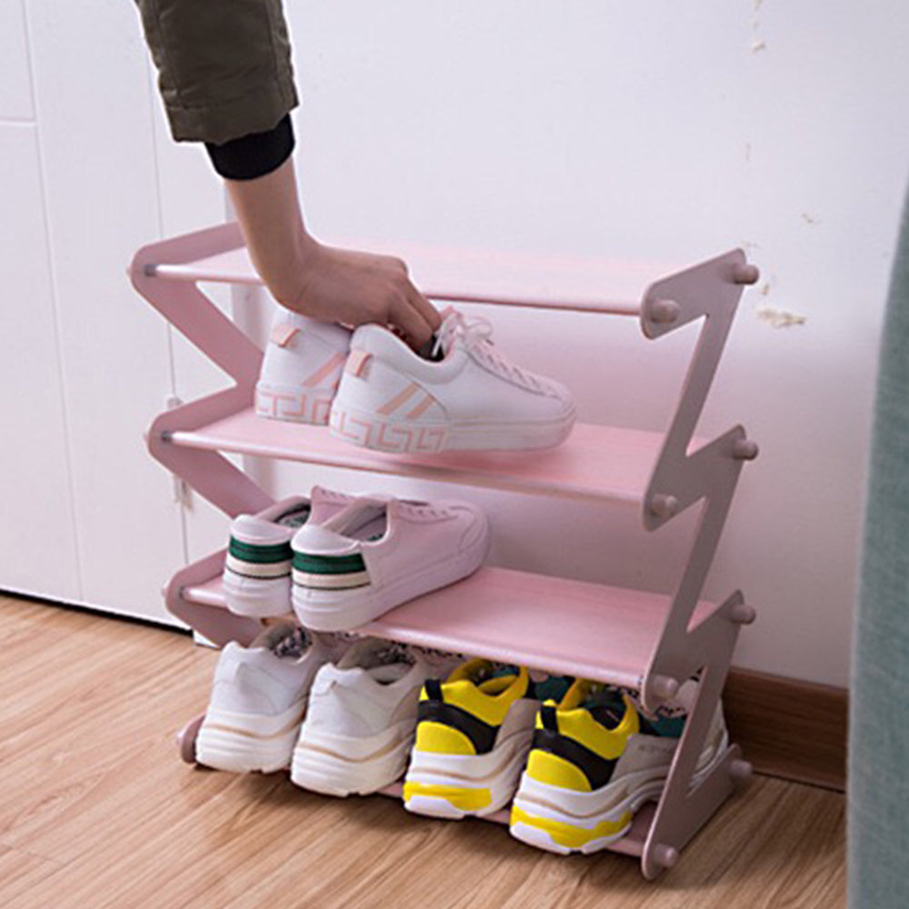4 Tier Shoes Storage Rack Shelf Organizer Pink