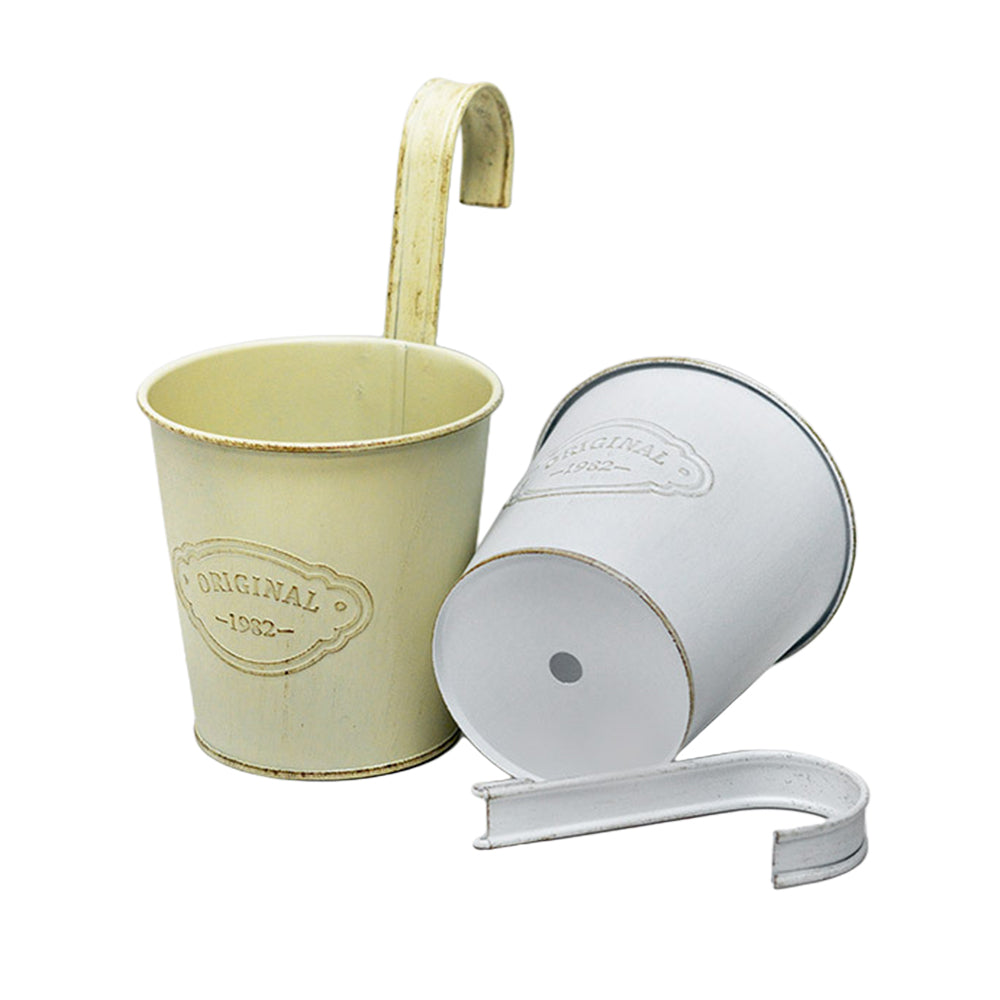 12Pcs Metal Hanging Flower Pots with Detachable Hooks