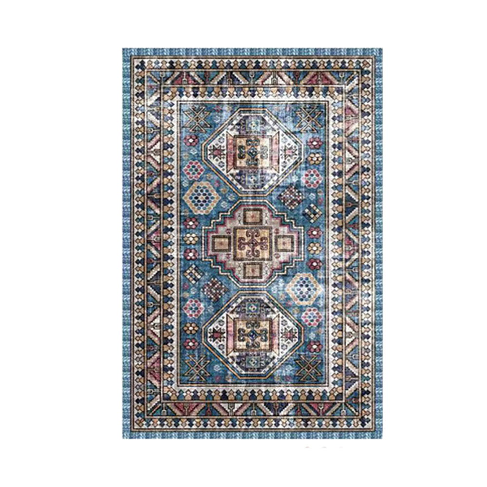 80x120cm Retro Persian Style Printed Rug Floor Carpet Floor Mat Home Decoration Blue