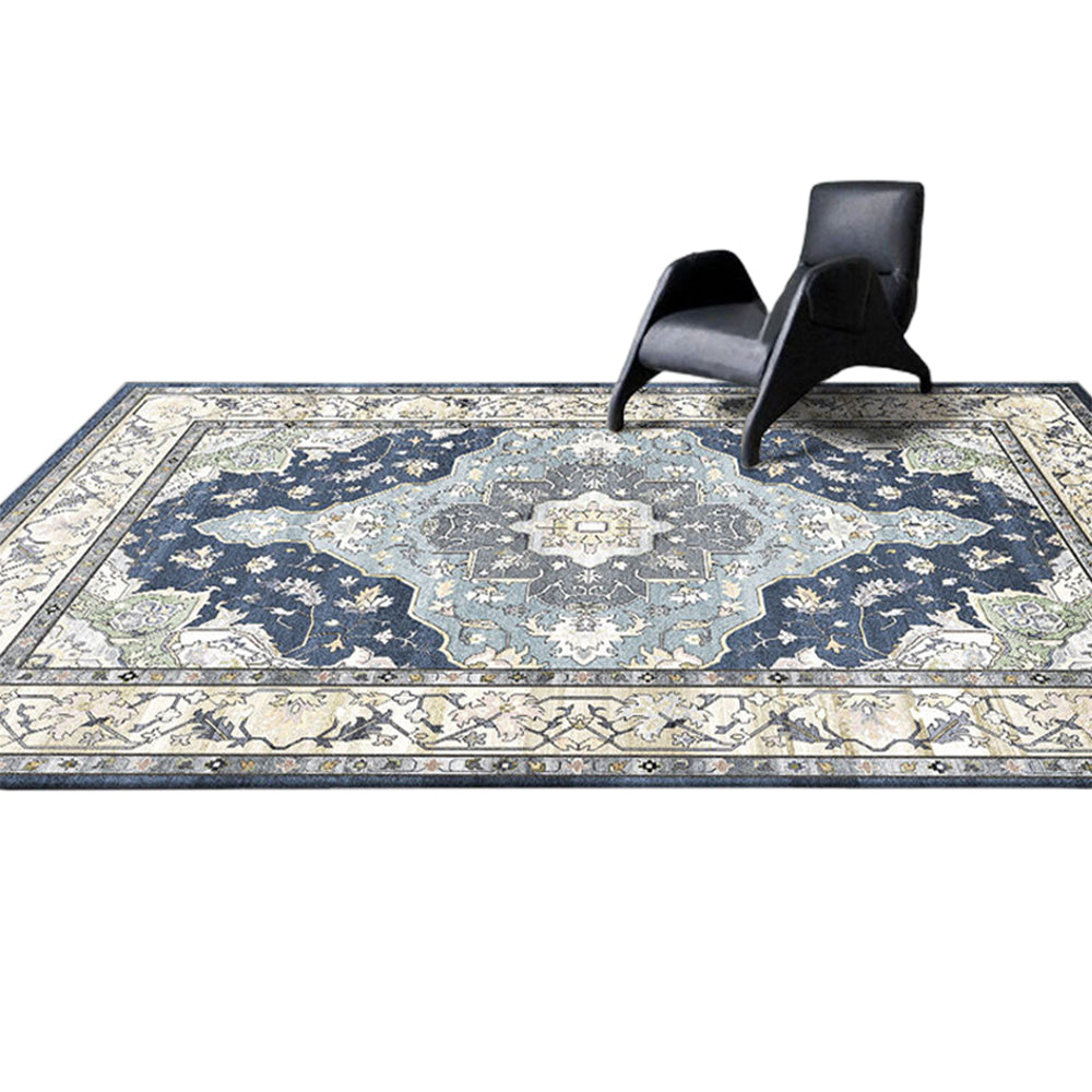 140x200cm Retro Persian Style Printed Rug Floor Carpet Floor Mat Home Decor Light Blue