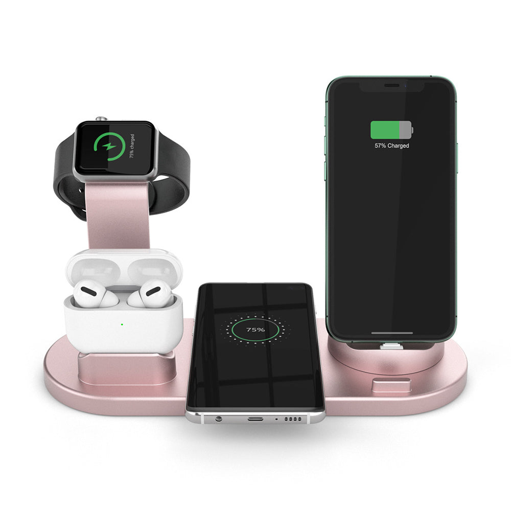 3 in 1 Wireless Charging Station for Apple iPhone Watch Headphone Rose Gold