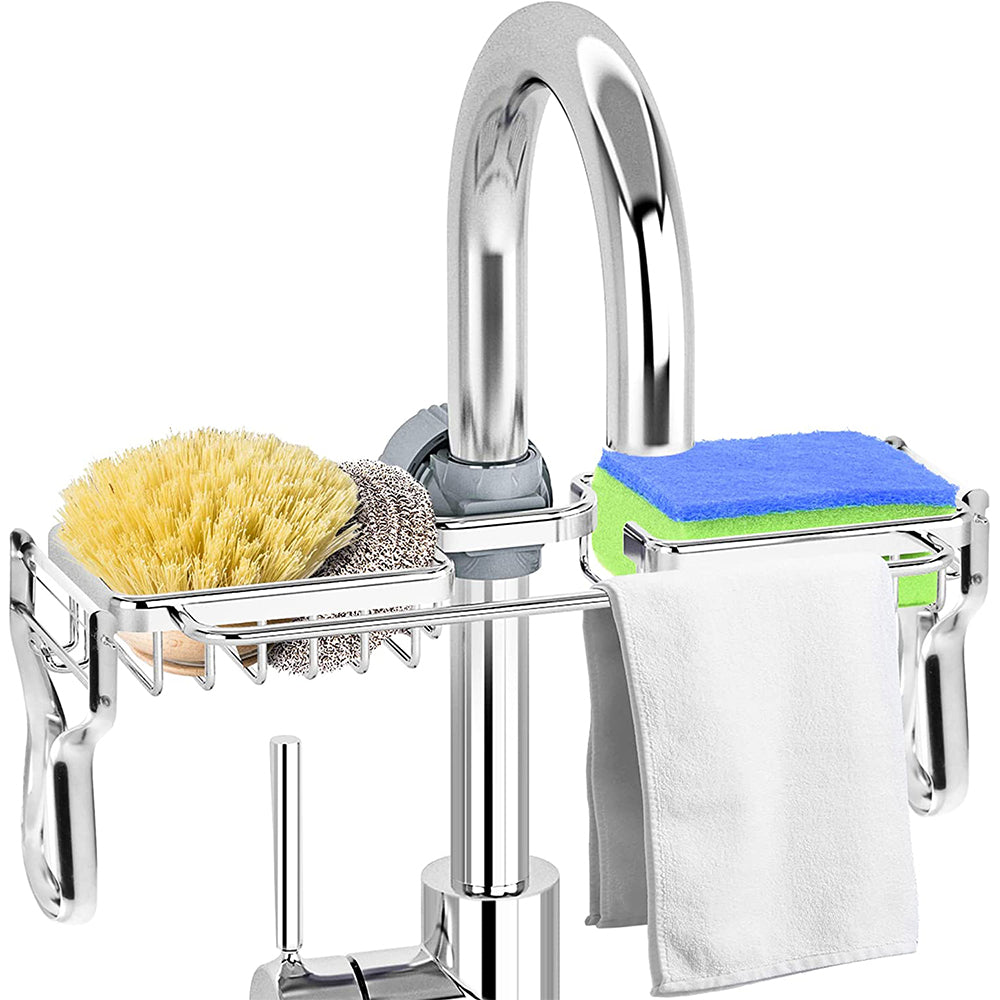 Over Faucet Kitchen Sink Organizer Brush Sponge Holder