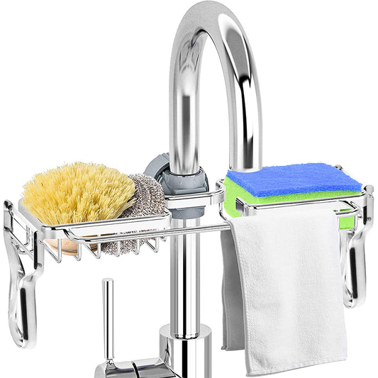 Over Faucet Kitchen Sink Organizer Brush Sponge Holder
