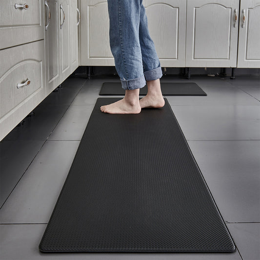 150x45cm PU Leather Non slip Kitchen Door Mat Black
