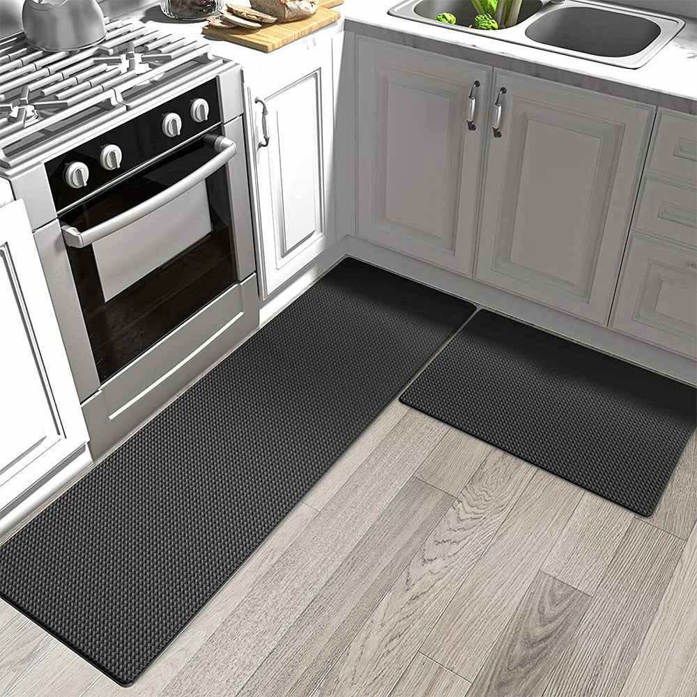 120x45cm PU Leather Non slip Kitchen Door Mat Black