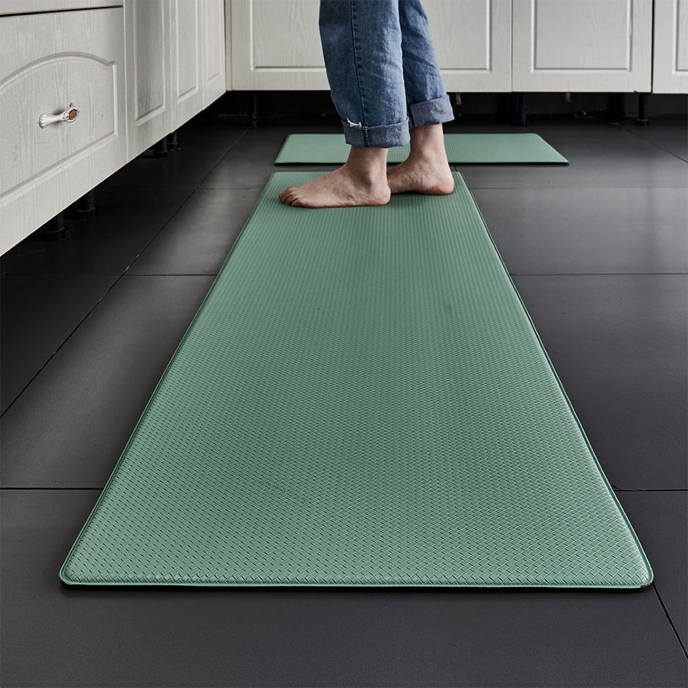 75x45cm PU Leather Non slip Kitchen Door Mat Green