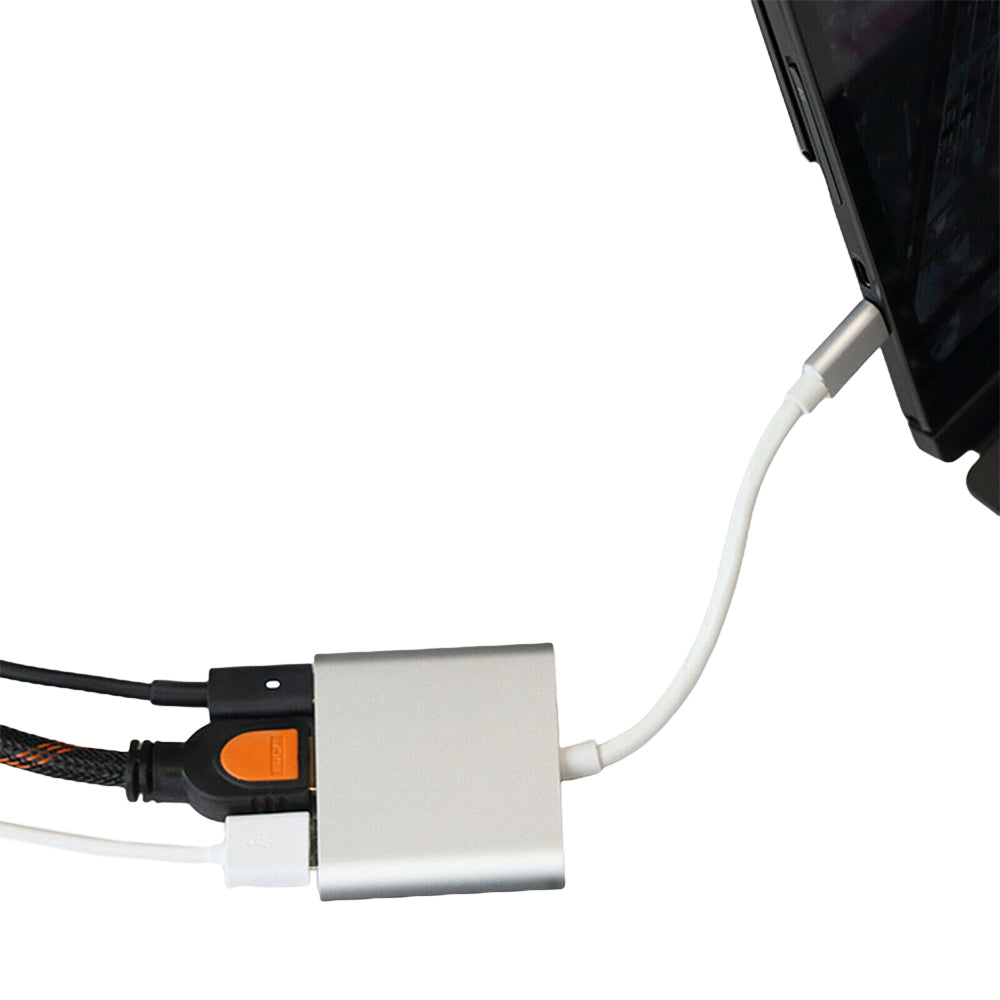 2Pcs 3 in 1 Hub Type C to USB Adapter Converter for MacBook