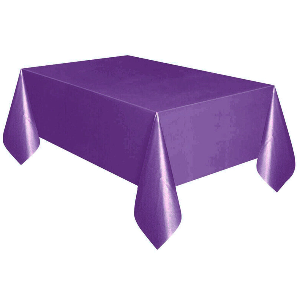 5Pcs Disposable Rectangle Plastic Table Cloth Purple