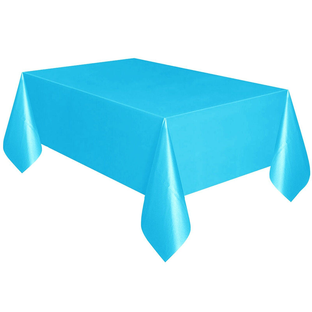 5Pcs Disposable Rectangle Plastic Table Cloth Blue