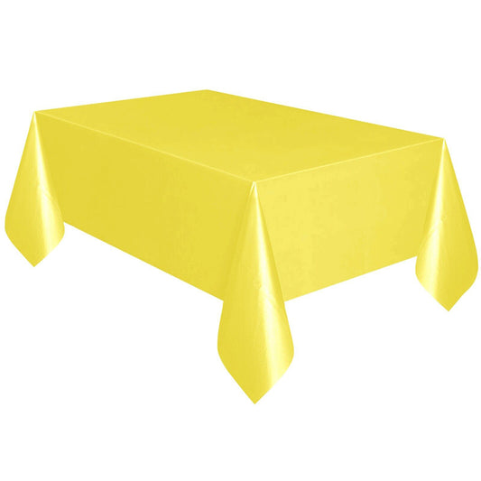 5Pcs Disposable Rectangle Plastic Table Cloth Yellow