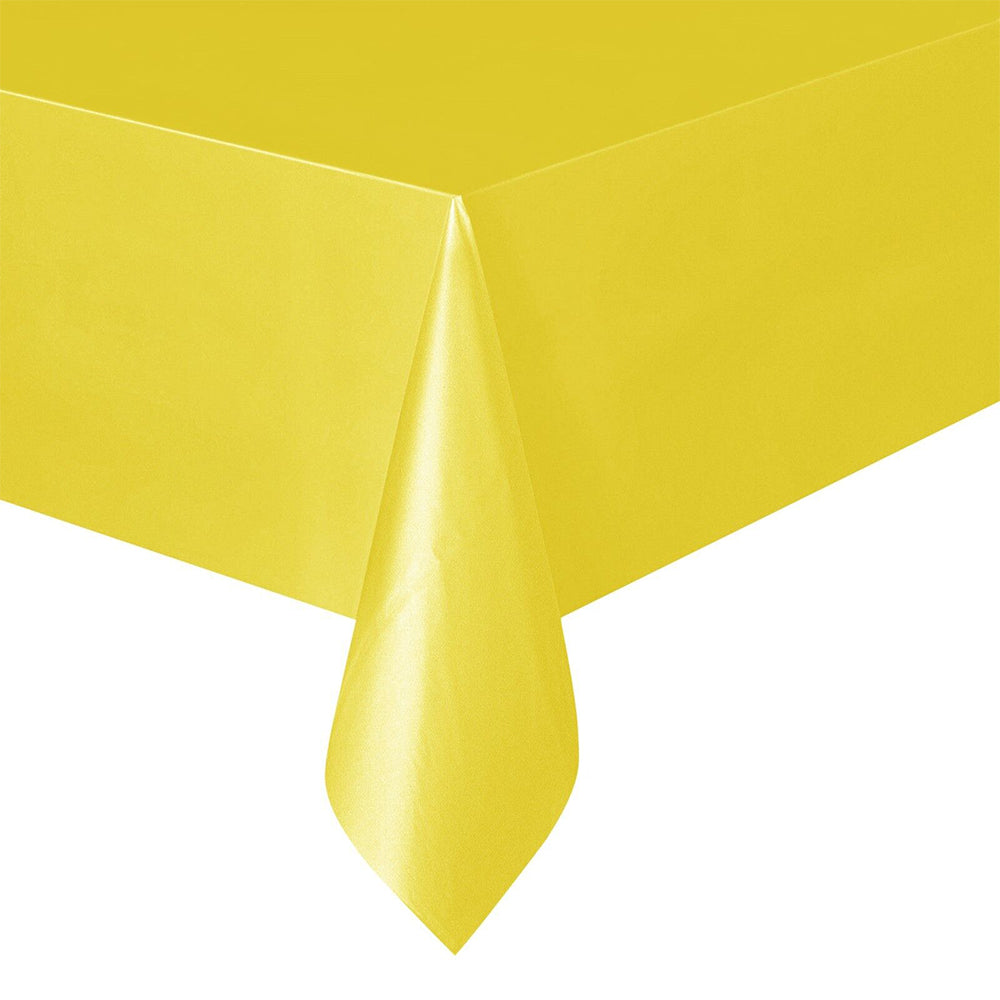 5Pcs Disposable Rectangle Plastic Table Cloth Yellow