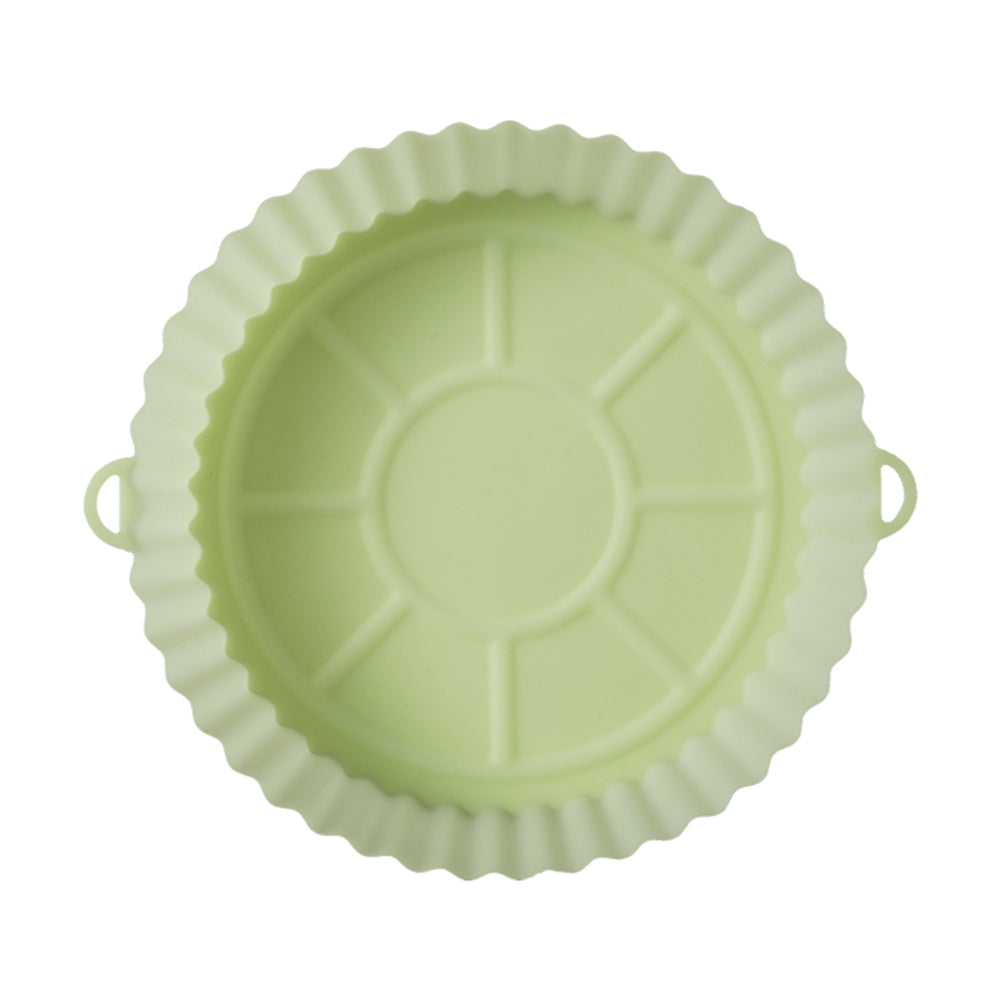 2Pcs FDA Certified Silicone Reusable Air Fryer Liner White Green