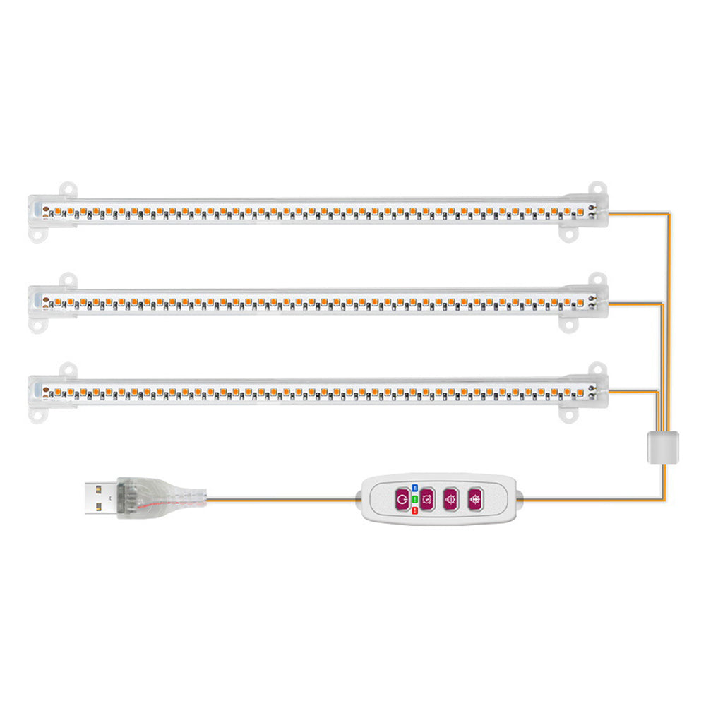 Three Light Tubes LED Grow Light Tube Strip Full Spectrum Lamp