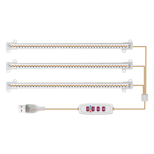 Three Light Tubes LED Grow Light Tube Strip Full Spectrum Lamp