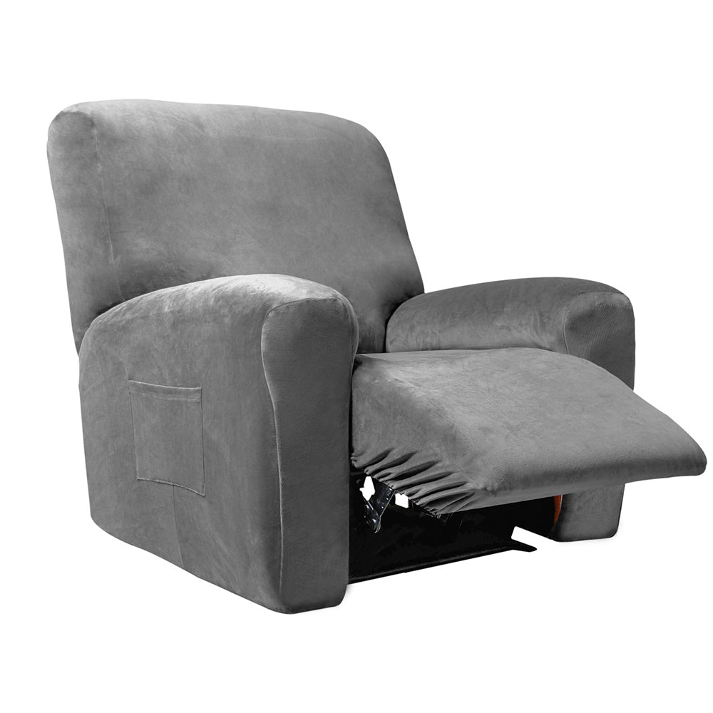 Stretch Recliner Chair Cover for 2 Seater Dark Grey