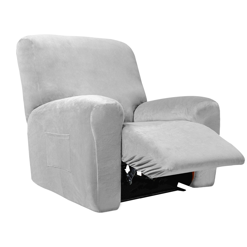 Stretch Recliner Chair Cover for 2 Seater Light Grey