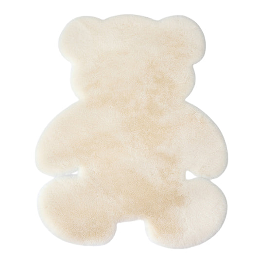 105x75cm Bear Shaped Plush Rug Door Mat Beige