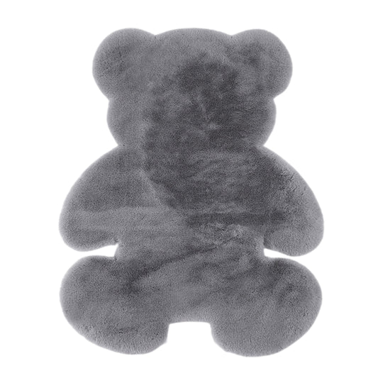 105x75cm Bear Shaped Plush Rug Door Mat Grey