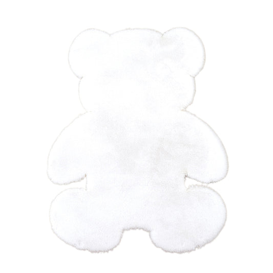 105x75cm Bear Shaped Plush Rug Door Mat White