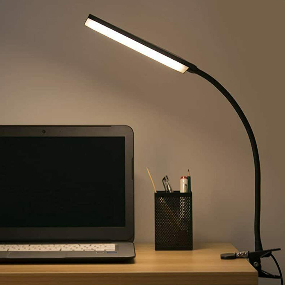 USB Clip On Desk Lamp with 3 Color Modes Clip on LED Light Reading Light Flexible Gooseneck Clamp Light