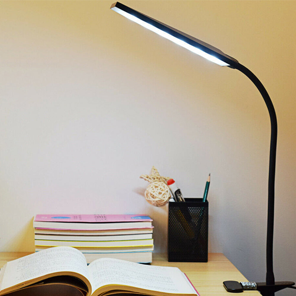 USB Clip On Desk Lamp with 3 Color Modes Clip on LED Light Reading Light Flexible Gooseneck Clamp Light
