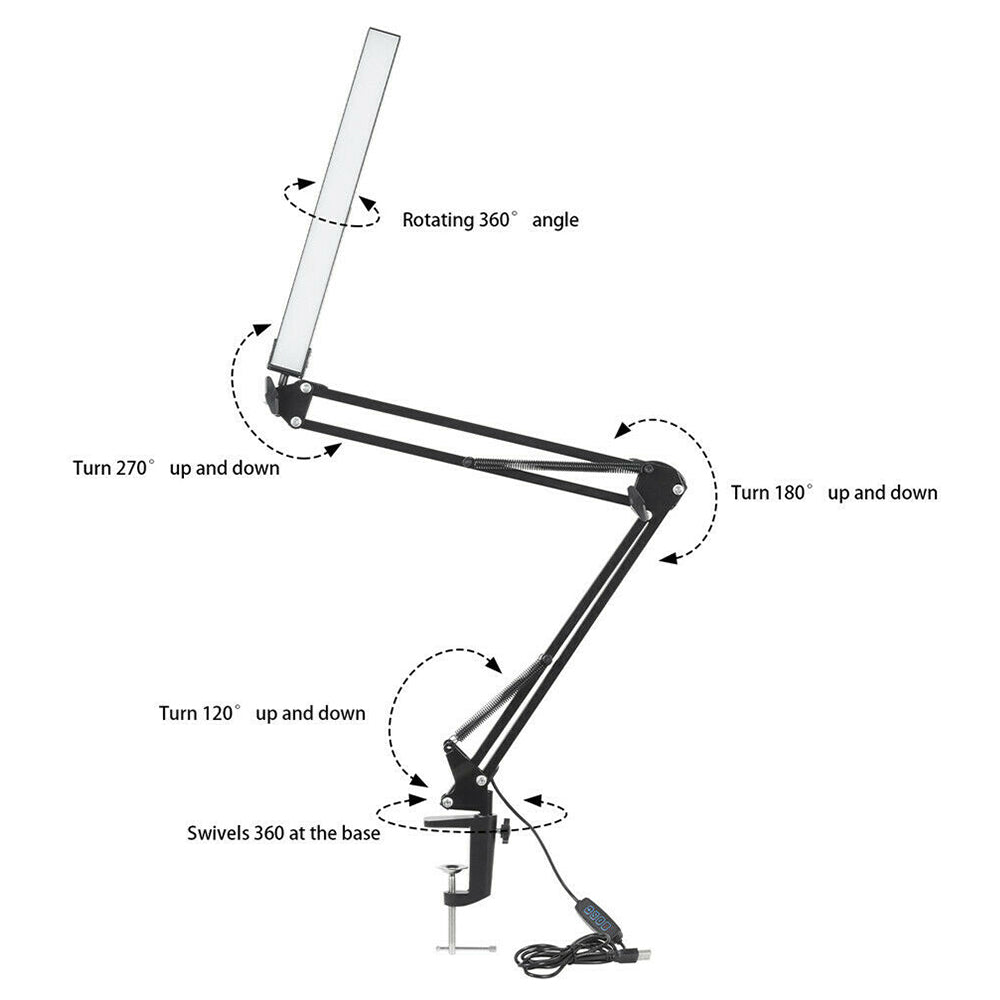 Foldable Clip On LED Desk Lamp Reading Lamp