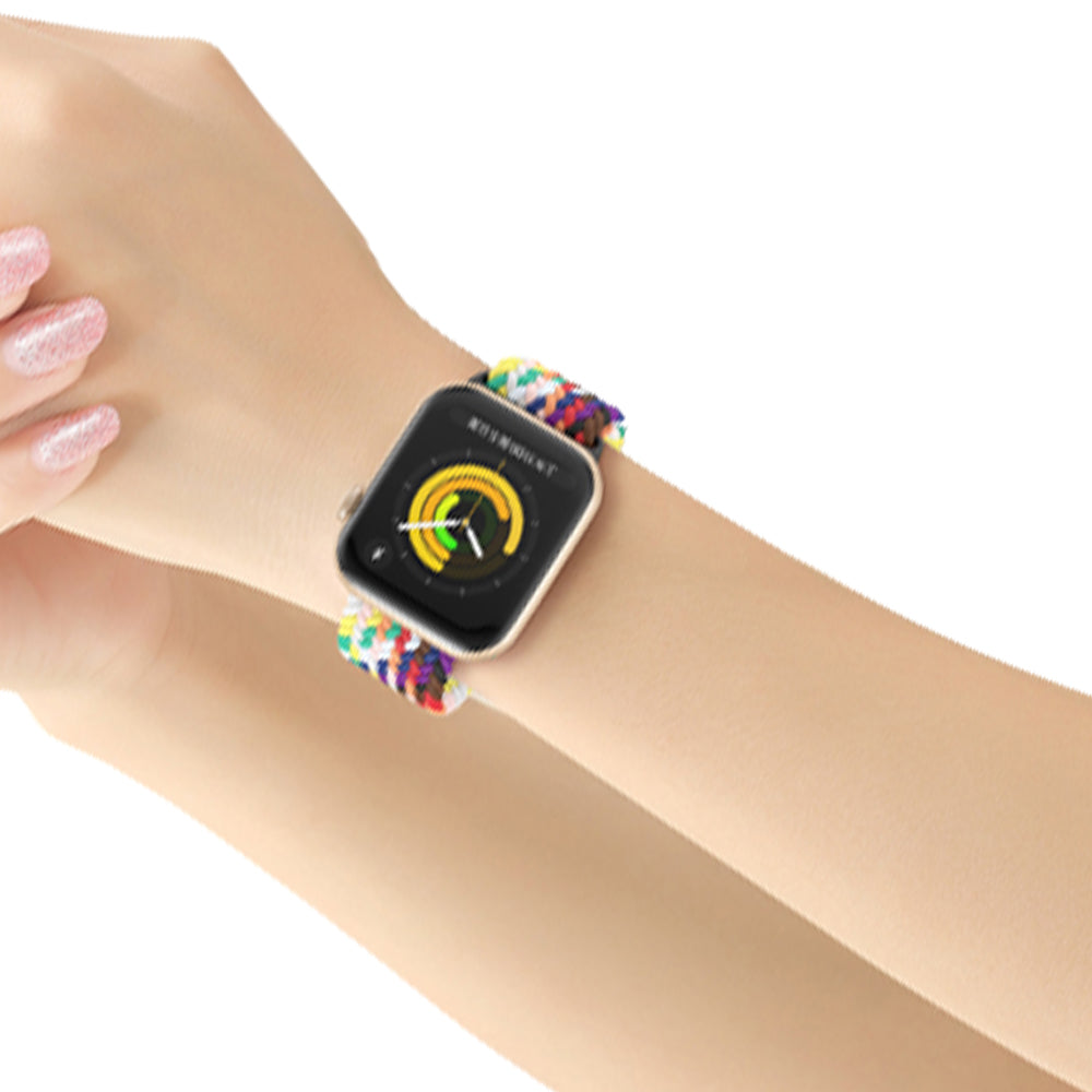 2Pcs Nylon Braided Strap for Apple Watch 42mm 44mm Pink and Colorful