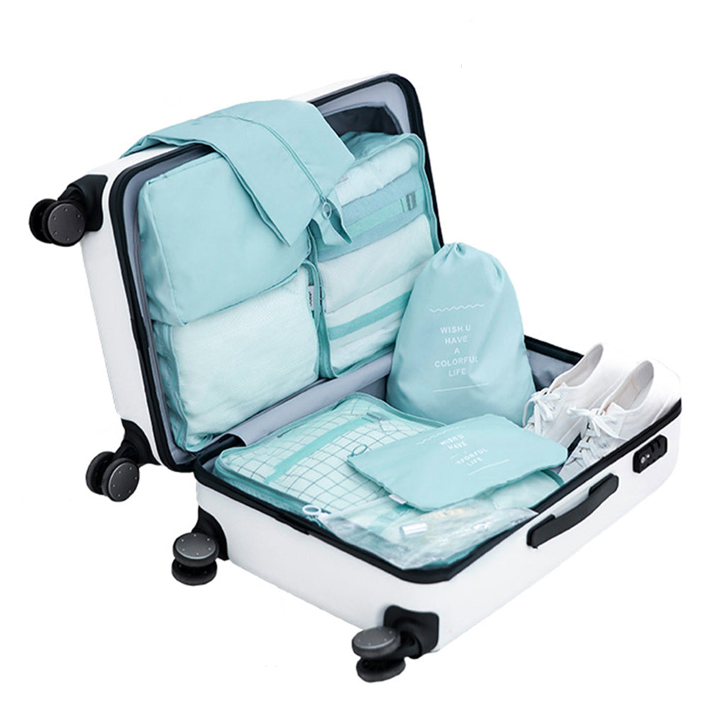 Set of 8Pcs Travel Storage Bag Acid Blue