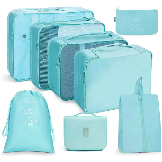 Set of 8Pcs Travel Storage Bag Blue