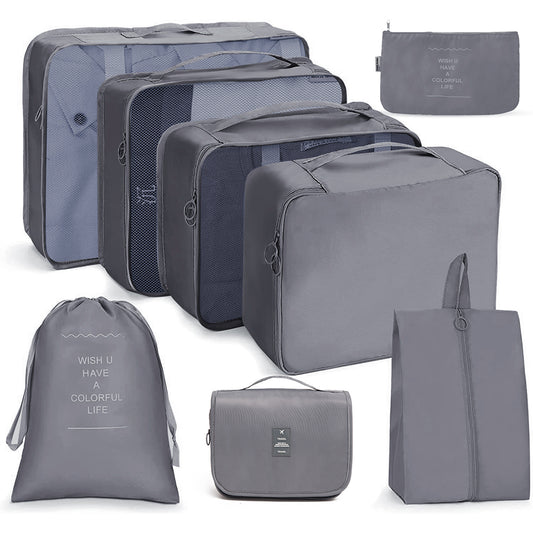 Set of 8Pcs Travel Storage Bag Grey