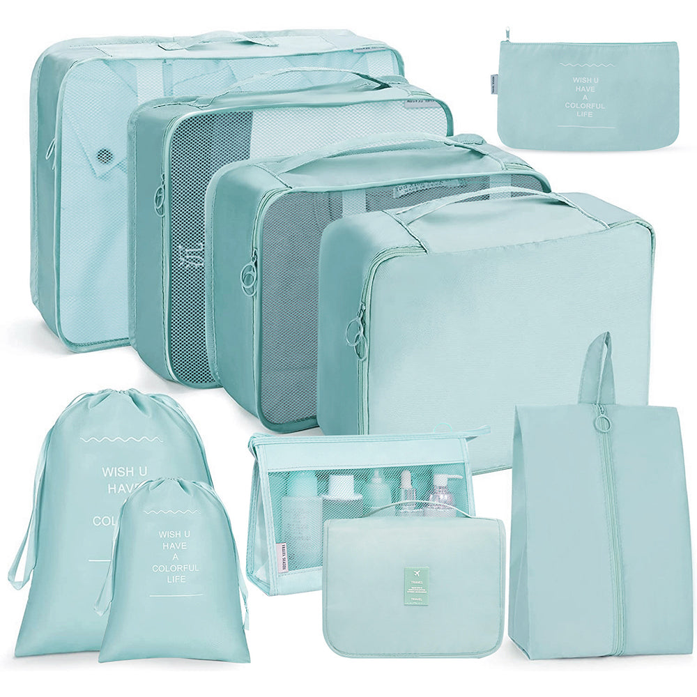 Set of 10Pcs Travel Storage Bag Acid Blue