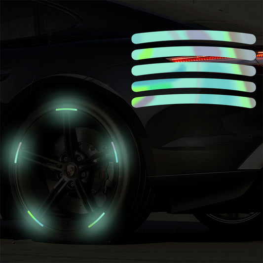 20pcs Car Wheel Hub Warning Reflective Strip Tape Colorful