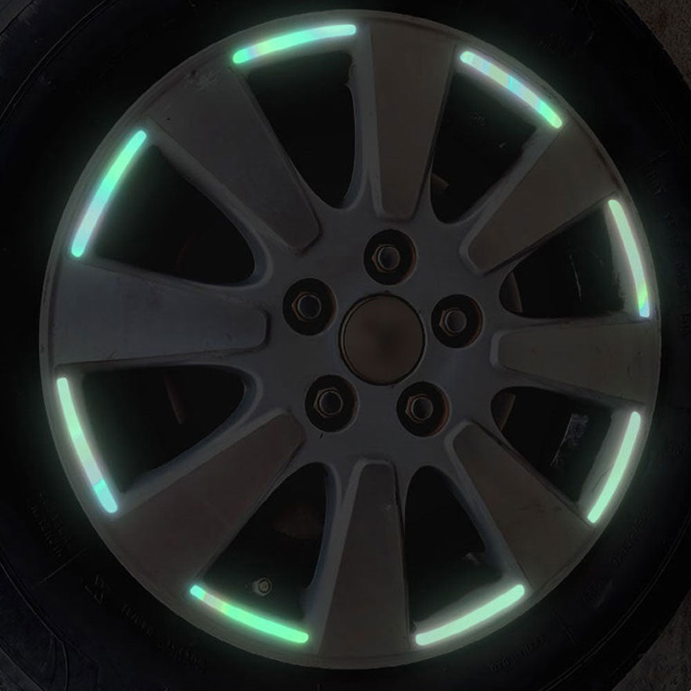 20pcs Car Wheel Hub Warning Reflective Strip Tape Colorful