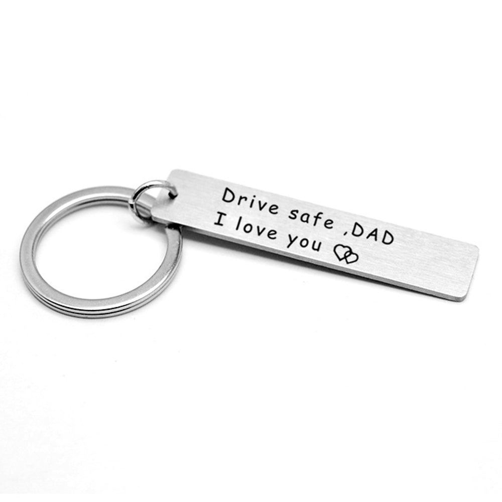 2Pcs Stainless Steel Keychains Key Ring for Fathers Day Style 3