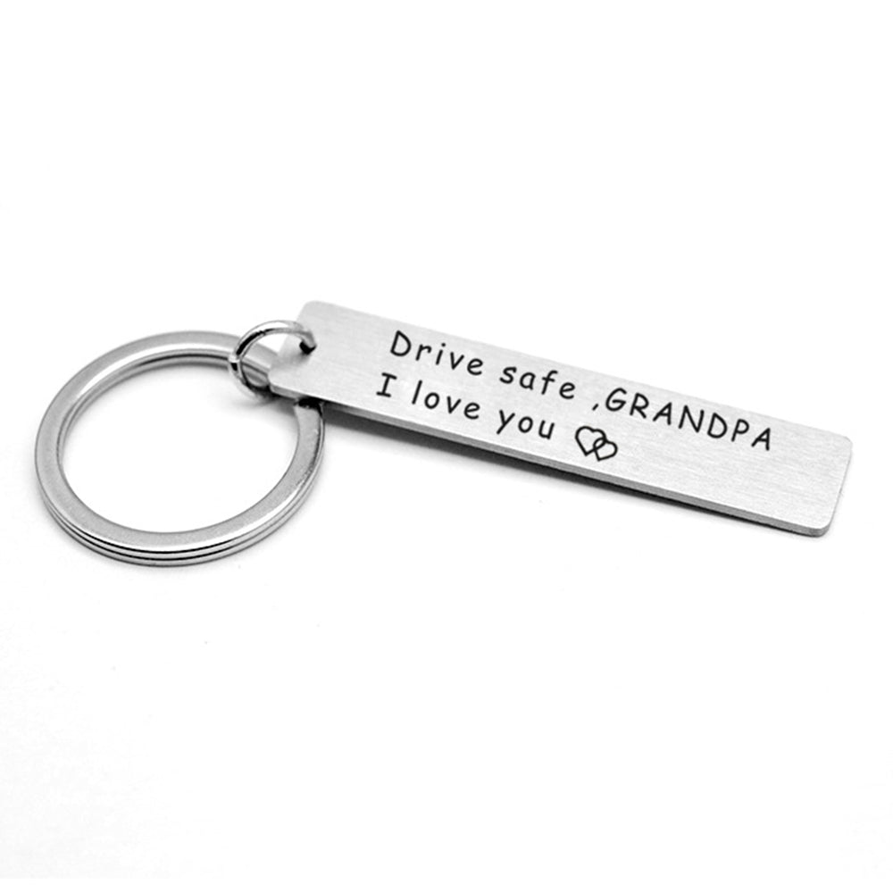 2Pcs Stainless Steel Keychains Key Ring for Fathers Day Style 3