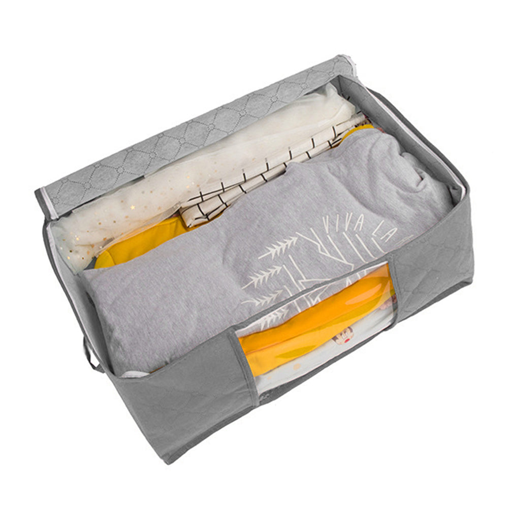 3Pcs Foldable Clothes Quilt Blanket Storage Bag Grey