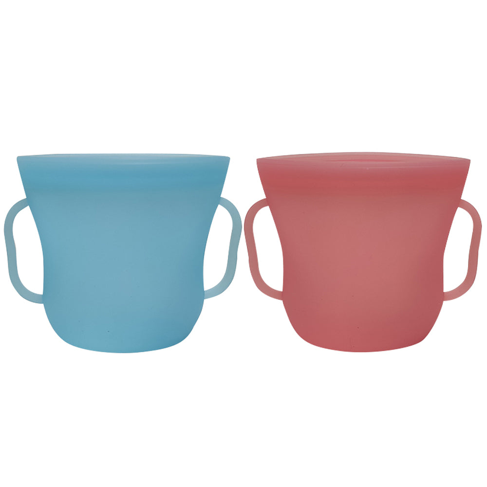 2Pcs Silicone Food Storage Bags Sealer Pouch Pink Blue