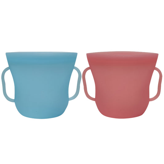 2Pcs Silicone Food Storage Bags Sealer Pouch Pink Blue