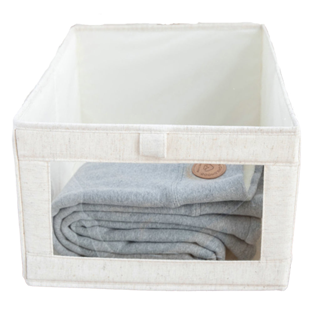 2Pcs Foldable Wardrobe Clothes Storage Box with Clear Window