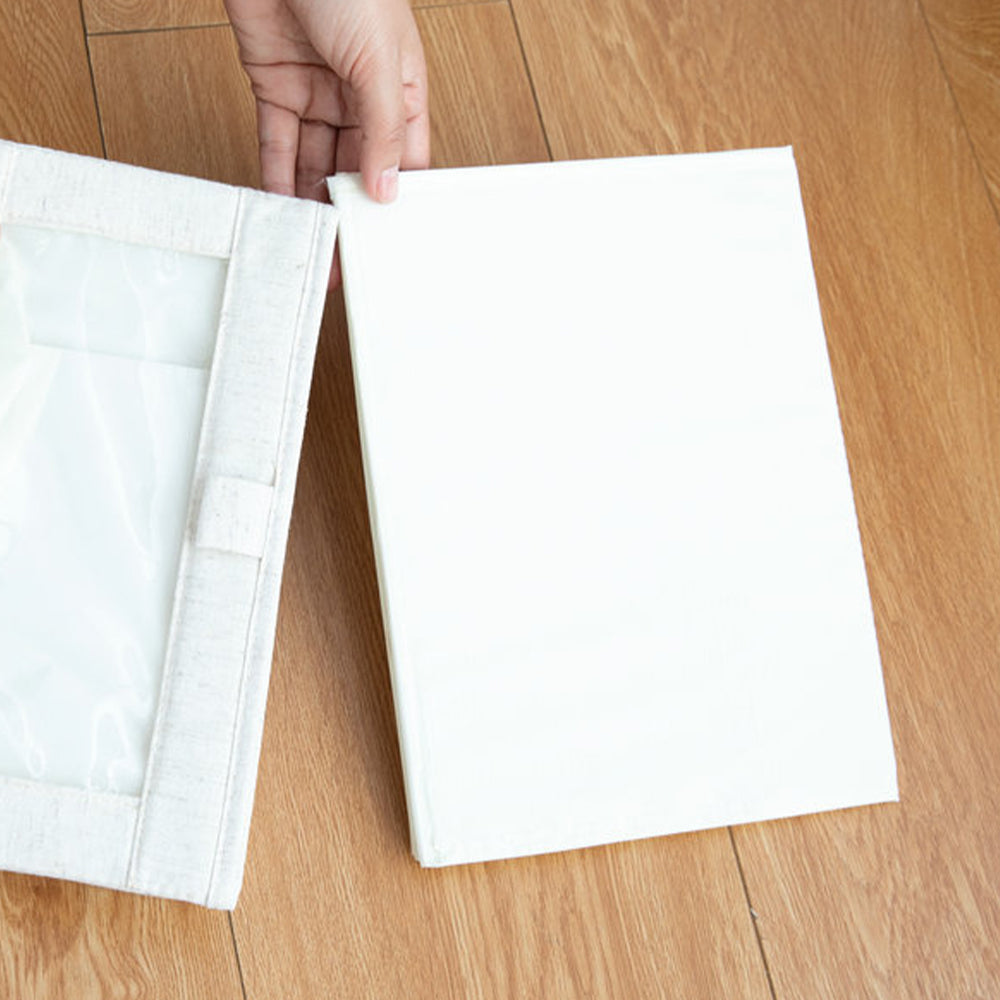 2Pcs Foldable Wardrobe Clothes Storage Box with Clear Window