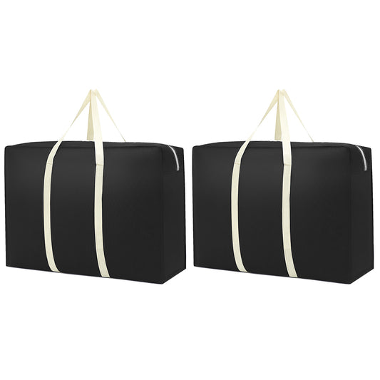 2Pcs Large Capacity Luggage Storage Bag Black