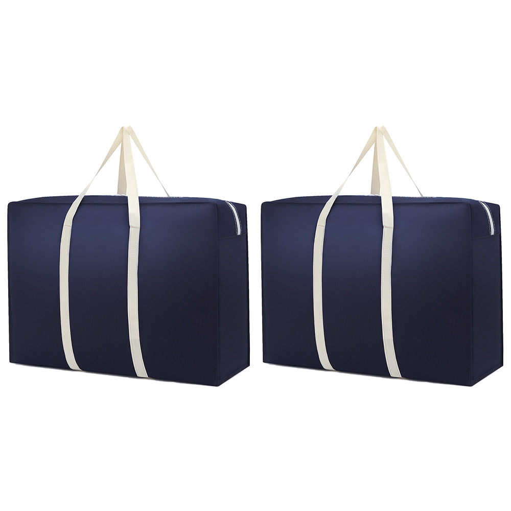 2Pcs Large Capacity Luggage Storage Bag Navy Blue
