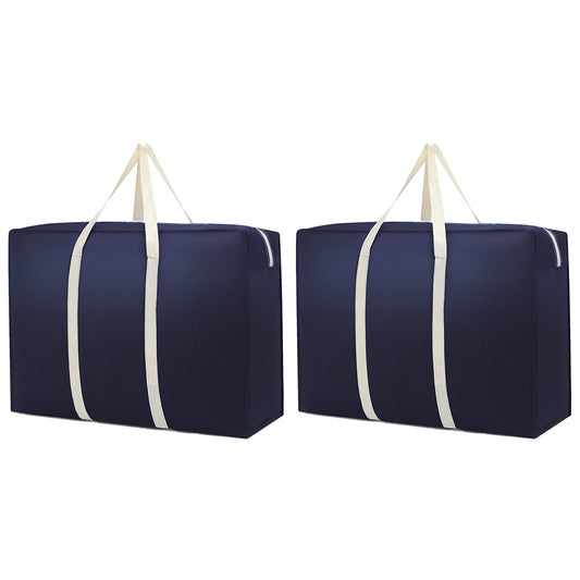 2Pcs Large Capacity Luggage Storage Bag Navy Blue
